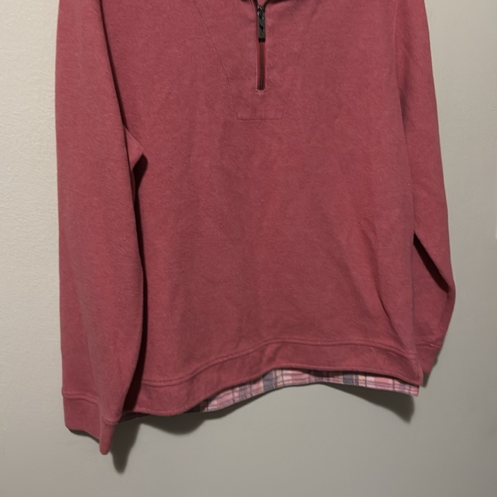 Tommy Bahama quarter zip men’s pullover sweater size Med EUC pink/red color EUC - Picture 7 of 10
